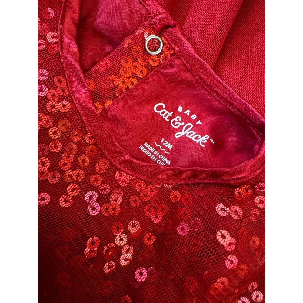 Cat & Jack Toddler Baby Girl‎ Dress 12 Months Red Christmas Holiday Valentines